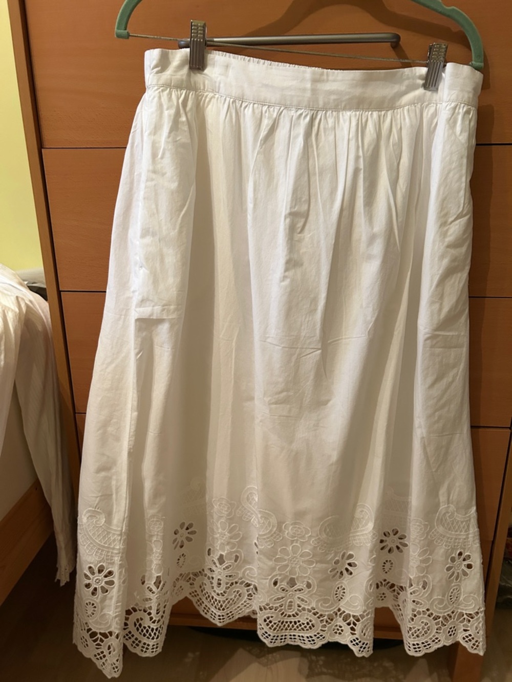 Talbots White Eyelet A-Line Midi Skirt new cotton